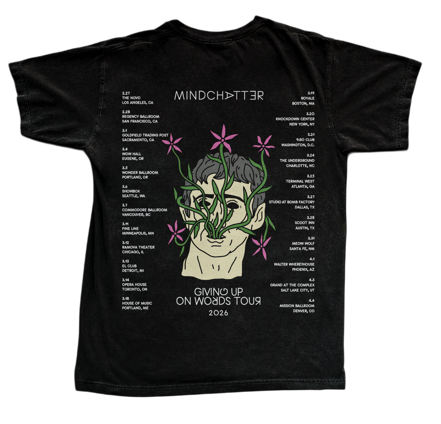 Giving Up On Words 2026 Tour Tee